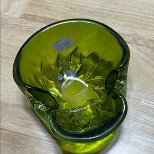 Elegant Green Glass Ashtray by Arte Murano, Venezuela